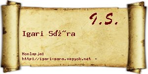 Igari Sára névjegykártya